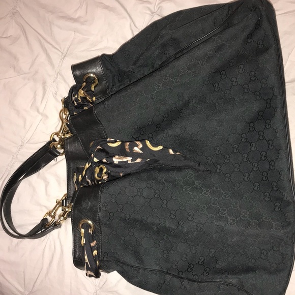 Gucci Positano Black GG Canvas Shoulder Bag - Picture 4 of 12